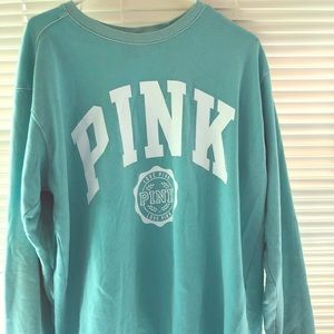 Blue crew pink sweatshirt
